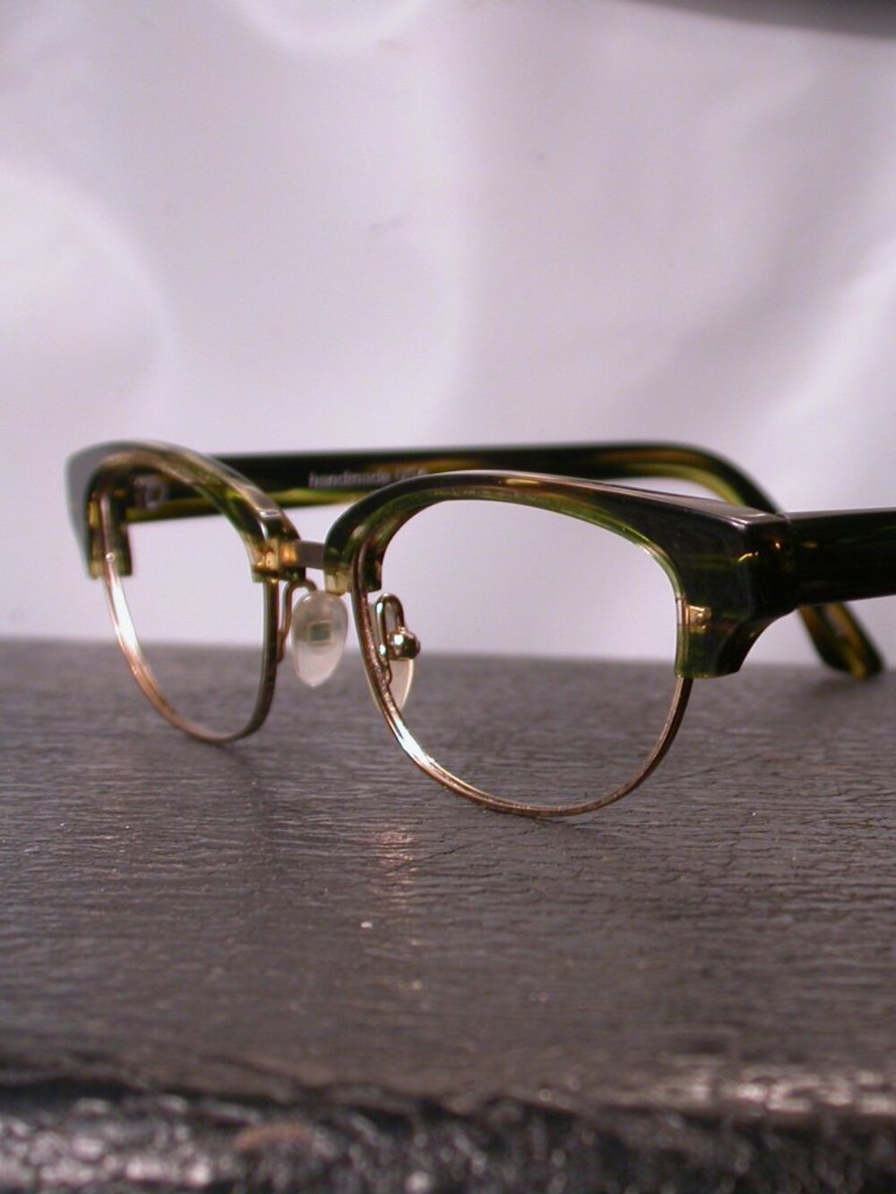 Vintage Kala Liliana Green Browline Eyeglasses Frames Hand Made In USA